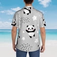 thumbnail image 4 of Honeii Pandas Print Men’s Hawaiian Shirt,Classic Button-Down Short Sleeve Shirt, for Beach, Vacation, and Outdoor Activities,Medium, 4 of 7