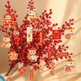 thumbnail image 2 of New Year plant hanging blessing bucket pendant Green plant living room potted hanging Spring Festival decorations, 2 of 9