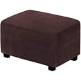 thumbnail image 1 of SHAR (Dark Brown) Stretch Ottoman Covers Velvet Ottoman Cover Rectangle Footstool Cover Footstool Cover, 1 of 5