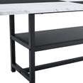 thumbnail image 3 of ExtraLco Dining Table Set for 6, White and Black MDF Table with Storage Shelf and Upholstered Chairs for Dining Room, 3 of 11