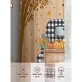 thumbnail image 6 of Sheer Curtains 63 Inches Long 2 Panels, Watercolor Autumn Pumpkin Sunflowers Rod Pocket Curtain Voile Draperies, White Plaid Truck Light Filtering Window Treatment for Living Room Kitchen Bedroom, 6 of 8