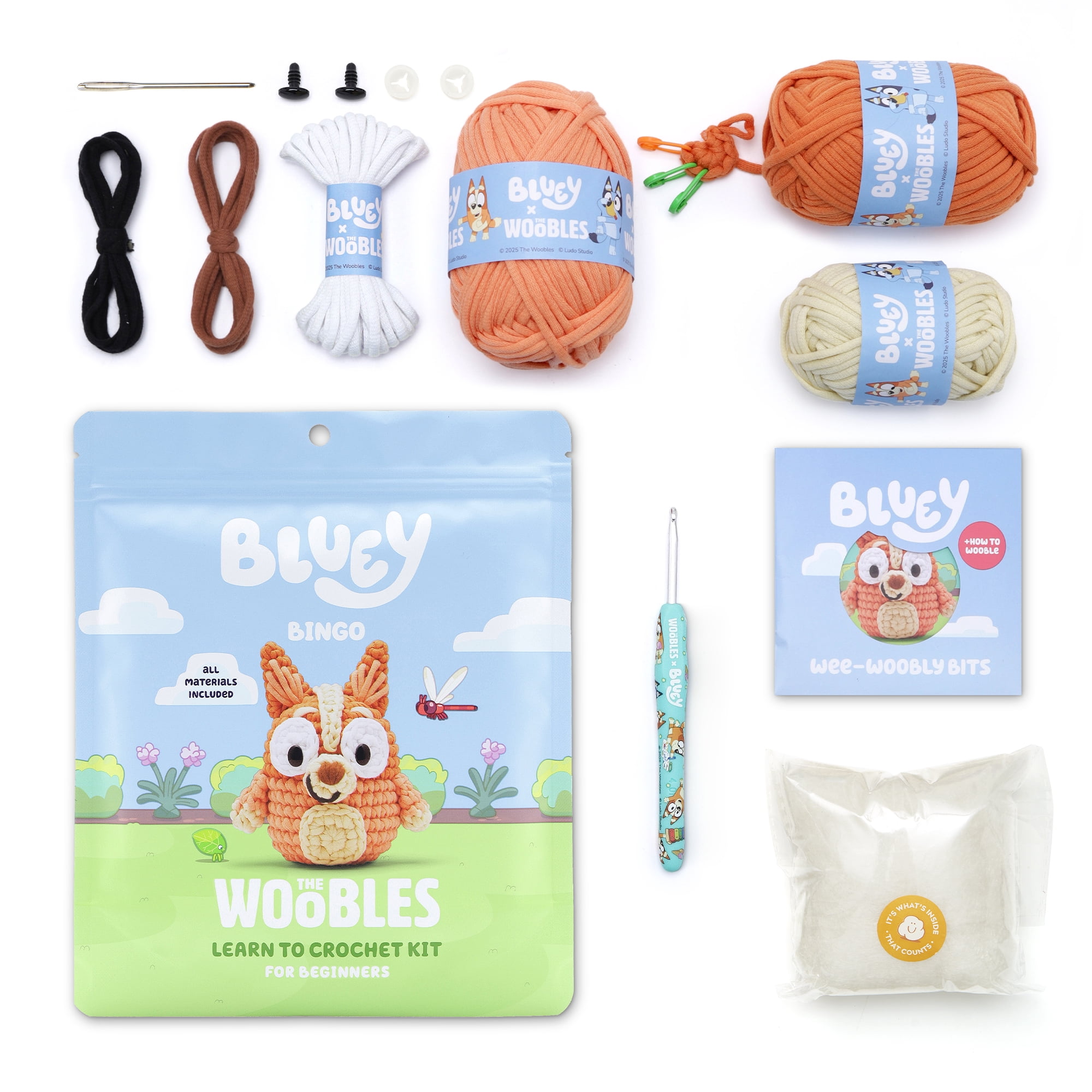 The Woobles Beginner Crochet Amigurumi Kit – Bingo, Learn to Crochet Character Craft Kit for Kids and Adults