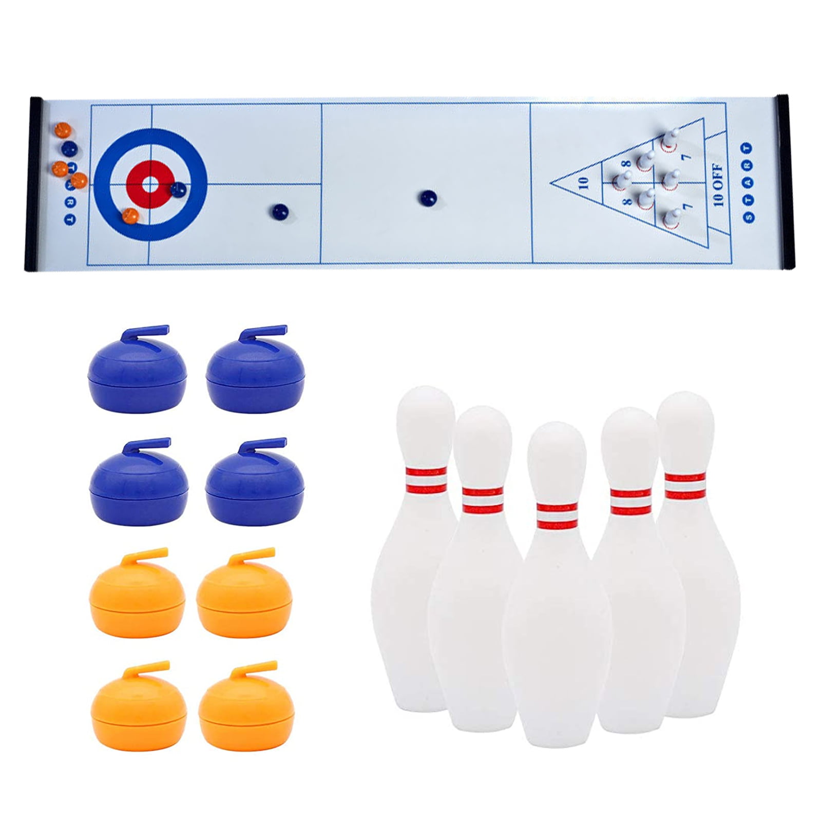 Neuf 3 En 1 Tabletop Games Set Fun Bowling Curling Shuffleboard Jeux Cadeau de Noël 
