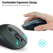 Cimetech Wireless Mouse, 2.4G Ergonomic Optical Mouse, Slim Silent Mouse with USB Receiver and 3 Adjustable DPI Cordless Computer Mouse for Laptop, Desktop, MacBook ,PC and Home Office-Dark Green