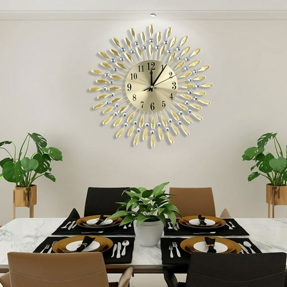 Clock, Gold Color Home Decoration Quartz Clock, Living Room For Home Office Study