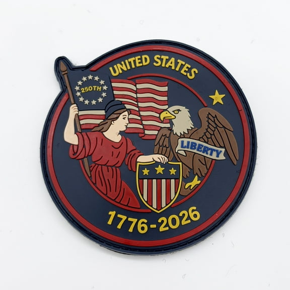 250th Anniversary of the United States with Lady Liberty, Eagle and Betsy Ross Flag Patch