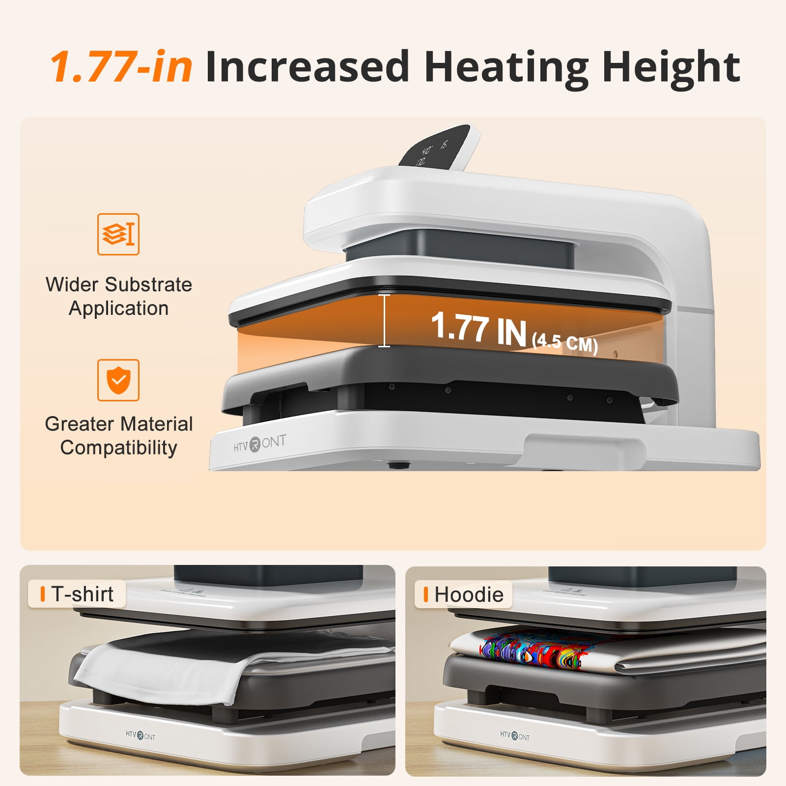HTVRONT 15"x15" Automatic heat press Machine 2 , Professional Heat Press for Transfer Vinyl & Sublimation Project(White)