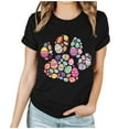 thumbnail image 2 of ICHUANYI Womens Easter T Shirt Stylish Short Sleeve Crew Neck Shirts Casual Loose Print Tops Fashion Clothing, 2 of 3