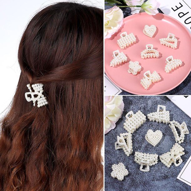 CARBONLIKE Elegante perla Hairgrip Niñas Mujer Horquillas para el cabello Barrettes Color blanco perla Fiesta