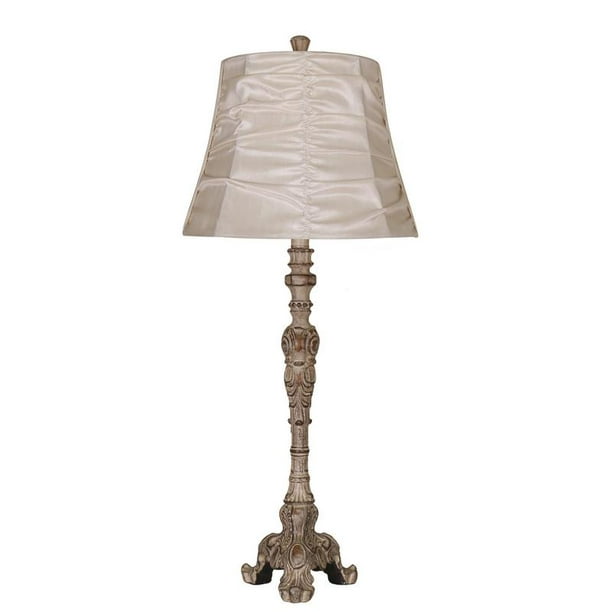 Elegant Designs Antique Style Buffet Table Lamp with Cream Ruched Shade