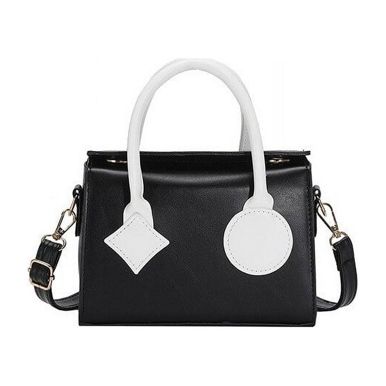 Pudcoco Women Shoulder Bag M Pattern Square Shape Short Shoulder Straps Female Trendy Casual Handbag, Women's, Size: One size, Black