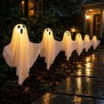 thumbnail image 3 of Halloween Solar Ghost Lights with Warm White Led and Stake Design, 6-Pack, White, for Outdoor Yard and Pathway, Halloween Decorations, 3 of 5