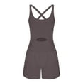 thumbnail image 3 of Women's Workout Athletic Romper, One-Piece Running Outfits, Cut Out Tank Style S-1 Short Jumpsuits New Gray S, 3 of 4