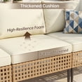thumbnail image 4 of UDPATIO 7 Piece Wicker Patio Furniture Set, Outdoor Conversation Set， Sectional Sofa with Glass Coffee Table， Outdoor Sofa for Porch, Backyard, Yellow&Beige, 4 of 8