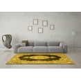 thumbnail image 3 of Ahgly Company Indoor Square Medallion Yellow Traditional Area Rugs, 3' Square, 3 of 4