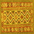 thumbnail image 1 of Ahgly Company Machine Washable Indoor Square Southwestern Yellow Country Area Rugs, 7' Square, 1 of 4