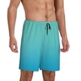 thumbnail image 2 of Sikiie Teal Turquoise Mens Pajama Shorts, Lightweight Lounge Pant with Pockets Soft Sleep Pj Shorts for MenLarge, 2 of 6