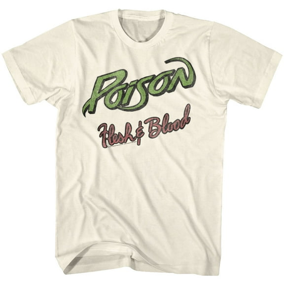 Poison 1980 American Rock Band Flesh & Blood 1990 Studio Album T-Shirt Tee
