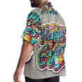 thumbnail image 3 of Easter Font Men's Short Sleeve Poplin Shirt, Button Down Casual Summer Beach Printed Unisex Shirt, 3 of 6