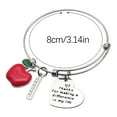 thumbnail image 3 of Fiudx Pulsera Elástica de Acero Inoxidable, Diseño Único, Decoración de Joyería, Frase de Agradecimiento Al Maestro, Regalo para El Día Del Maestro, Graduación de Fin de Curso, para Mujeres, Hombres,, 3 of 5