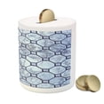 thumbnail image 3 of Marble Print Piggy Bank, Retro Marble Tiled Spiral and Round Circular Bound Tied Old Fashion Shapes Design, Ceramic Coin Bank Money Box for Cash Saving, 3.6" X 3.2", Grey, by Ambesonne, 3 of 4