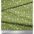thumbnail image 3 of Soimoi Moss Georgette Tissu Feuilles & Magnolia Imprimé Floral 1 Yard 42 Inch Wide, 3 of 5