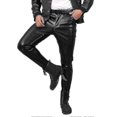 thumbnail image 2 of (BLACK-33)Men's Stretch Slim Moisture Resistant Leather Pants, Performance Leather Pants, 2 of 4