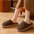 thumbnail image 3 of Warm Winter Slippers for Men and Women Fuzzy House Slippers Indoor Thick Plush Comfort Footwear for Couples Soft Cozy Shoes for Cold Weather, 3 of 10