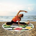 thumbnail image 4 of Round Printed Microfiber Beach Towel Super Lightweight Colorful Bath Towel Sandproof Beach Blanket Beach Mat Multi-Purpose Towel For Travel Swimming Pool Travel Essentials, 4 of 7