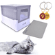 thumbnail image 1 of Caja de Arena para Gatos KE WOOW arenero cerrado gato Grande Portatil y plegable color gris, 1 of 12