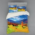 thumbnail image 1 of Ambesonne Autumn Bedding Set 4 Pcs, Alpine Mountain Design, Queen, Multicolor, 1 of 3