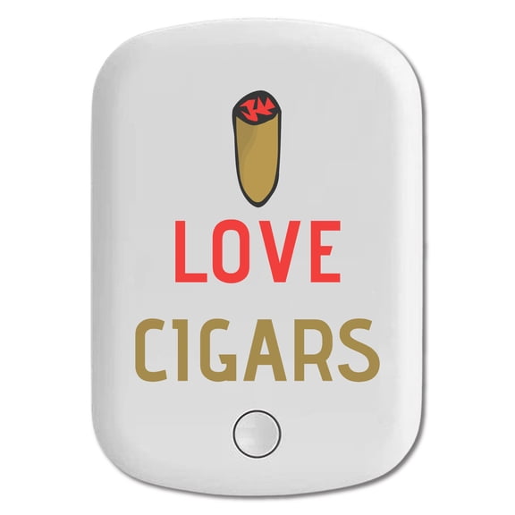 DistinctInk Magnetic Battery Pack, 5000 mAh Wireless Portable Charger with USB-C Cable, Compatible with MagSafe iPhone 14 / 13 / 12 Series - I Love Cigars