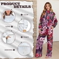 thumbnail image 4 of Renewold Womens Sweatsuits 2 Piece Set Long Sleeve Sweatshirts High Waisted Pants Vacation Outfits Matching Tracksuit Sets Sportswear for Women, Retro Rose Floral Print, M, 4 of 7