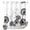 White Black, variant on No Hook Shower Curtain, White Dandelion Shower Curtains for Bathroom with See Through Top Window, Spring Plants Flowers Vintage Gray Waterproof & Washable Bath Curtain Narrow 54"x78"