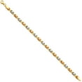 thumbnail image 2 of Wellingsale 14k Tri 3 Color Gold Polished Diamond Cut Stampato XOXO Bracelet with Lobster Claw Clasp - 7.25", 2 of 5