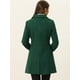 thumbnail image 4 of Abrigo de invierno con cuello de piel sintética de un solo pecho para mujer Verde Oscuro S, 4 of 6