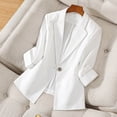 thumbnail image 1 of Tidyack,Ladies Lapel Button Suit Jacket, Solid Color, Slim Fit + Versatile Design, For Office/Travel, Professional Wear, 100% Polyester, Casual/Elegant, Business Casual, Workwear Ensemble, 1 of 6