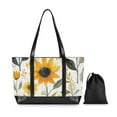 thumbnail image 7 of FORMRS Laptop Tote Bag for Women with 15.6" Computer Compartments Handbag, White Watercolor Sunflowers, 7 of 7