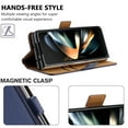 thumbnail image 3 of for Samsung Galaxy Z Fold 5 5G Slim Case with Card Holder, Premium PU Leather Wallet Case with Flip Card Slots Kickstand & Magnetic Closure for Samsung Galaxy Z Fold 5 5G, Blue, 3 of 5