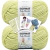 Bernat Baby Blanket Yarn - Big Ball 10.5 oz - 2 Pack with Pattern Cards in Color Little Leaf