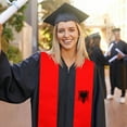 thumbnail image 3 of Graduation Sash Albania Flag scarf Shawl Stole Sapphire Blue with Star Stripe Bachelor Gown Accessory Ribbon 180*14cm, 3 of 7