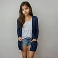 thumbnail image 2 of Shadoumai Back To School Clothes Girls Summer Cardigan Lightweight Open Front Casual Knit Sweater Long Sleeve Versatile Styling For Ages 5-14, 2 of 7
