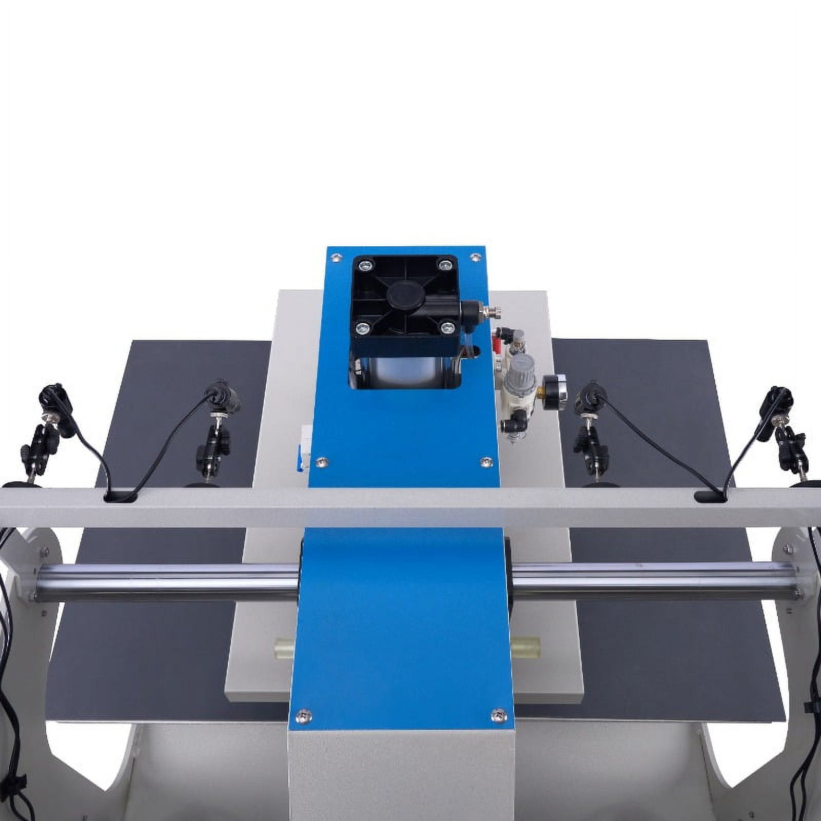 Heat Press Machine with Infrared Positioning, High-Performance 16" x 24" Pneumatic Up Sliding Dual Platen Heat Press Machine, White+Blue