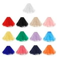 thumbnail image 4 of Yokua Women 3 Layer Satins Edge Tulle Short Skirt Elastic Waist Tutu Party Petticoat, 4 of 16