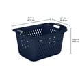 thumbnail image 2 of Sterilite 2.7 Bushel Laundry Basket Plastic, Blue Cove, 2 of 8
