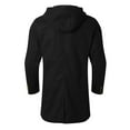 thumbnail image 3 of QHFBli Mens Long Trench Coat Men's Winter Wool Overcoat Long Anorak Jacket Fashionable Warm Soft Black XL, 3 of 4