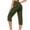Army Green, variant on frariair Women's Elastic Waist Pocketed Capris Outdoor Adventure Pants Lightweight Breathable Street Style Chic Casual Drawstring Army Green