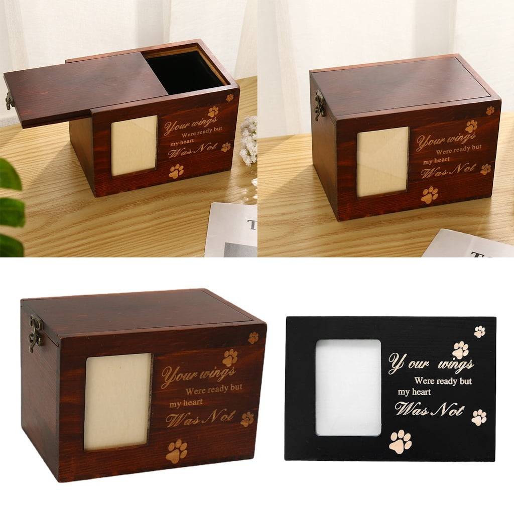 YIEMEEN Pet Urns with Photo Frame Funeral Cremation Small Box Wood Urn Loving Memory