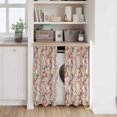 thumbnail image 6 of Pink Beige Flowers Kitchen Curtain for Berdoom Living Room Cafe 45 Inch Length, Spring Floral Elegant Pastoral Rustic Tiers Curtains Light Filtering Drapes Window Treatment 2 Panels 52"Wx45"L, 6 of 8