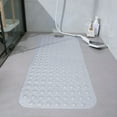 thumbnail image 1 of Alfombra de baño antideslizante PVC | Succión al vacío de estilo moderno | Lavable a máquina | Plástico repelente al agua | Agarre firme | Secado rápido | 100x40cm | Blanco, Negro, Azul Claro, 1 of 6